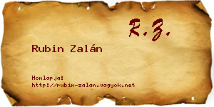 Rubin Zalán névjegykártya