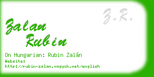 zalan rubin business card